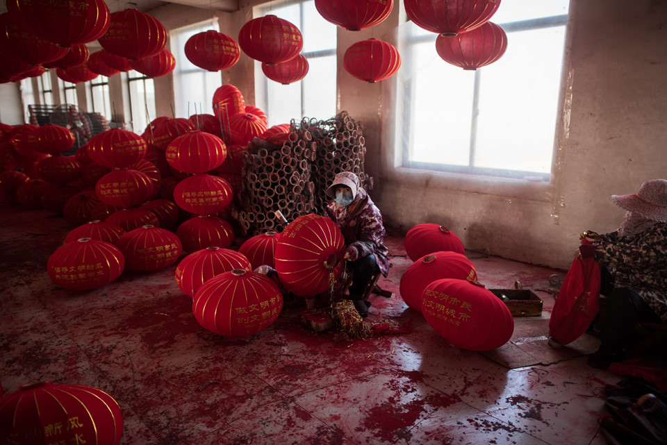 Làng đèn lồng Trung Quốc tất bật chuẩn bị Tết